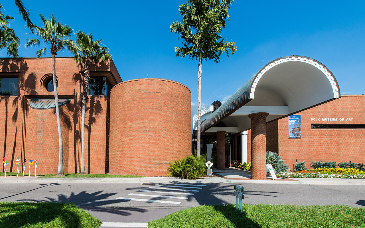 The Polk Museum of Art building exterior, now known as The Ashley Gibson Barnett Museum of Art