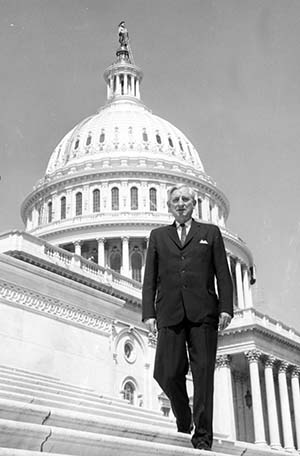 James Haley standing on the steps to the Capitol Building